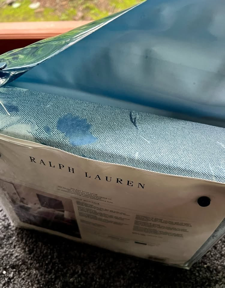 Brand New Ralph Lauren Indigo Montauk Floral King Duvet 100% Cotton 110"x96"