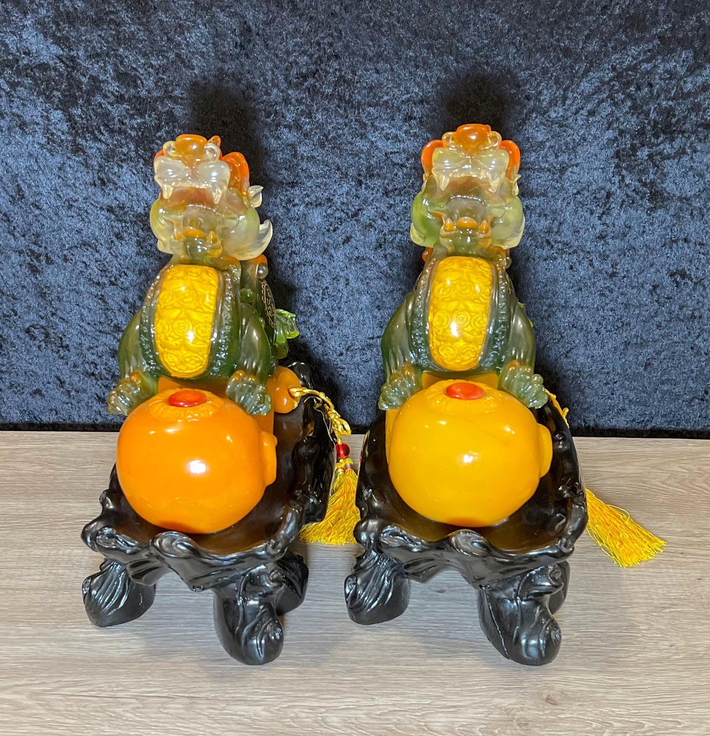 Large Vintage Chinese Pixiu | Pi Yao Feng Shui Statue Pair – Prosperity Decor for Home or Office