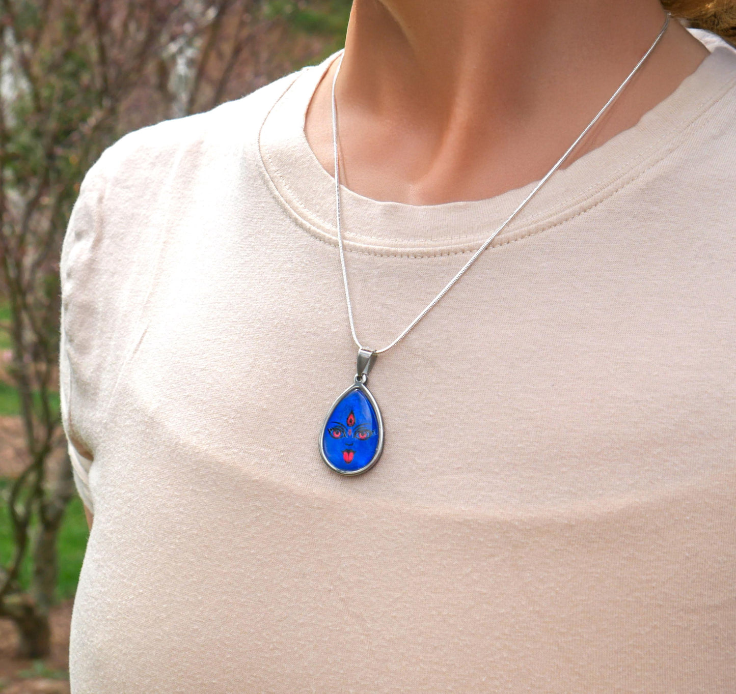 Handmade Kali Unisex Necklace | Spiritual Protection & Divine Shakti Power Pendant | Hindu Goddess Jewelry Gift