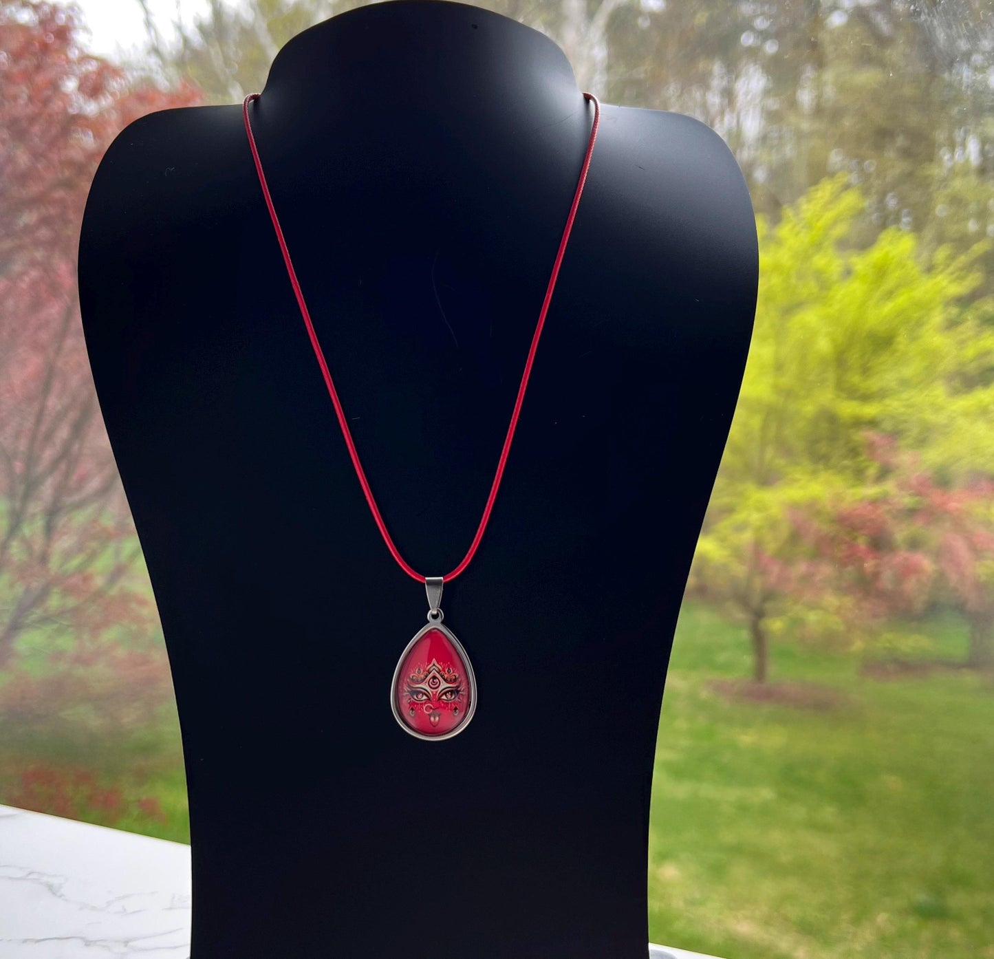 18" Handmade Kali Maa Pendant Necklace | Spiritual Protection Amulet Jewelry Gift
