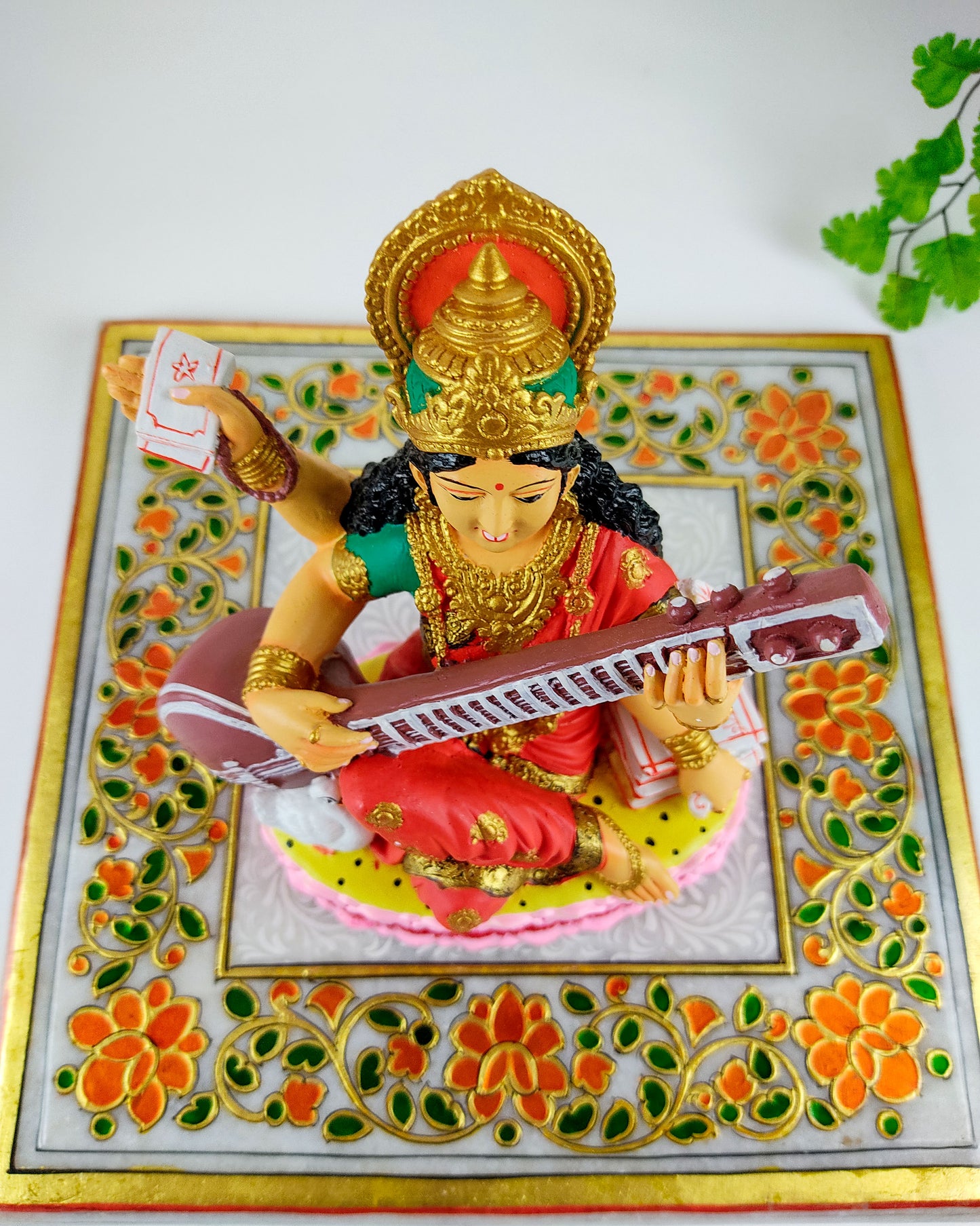 6" Saraswati Statue India Goddess of Art Handmade Sacred Temple Mandir Murthi