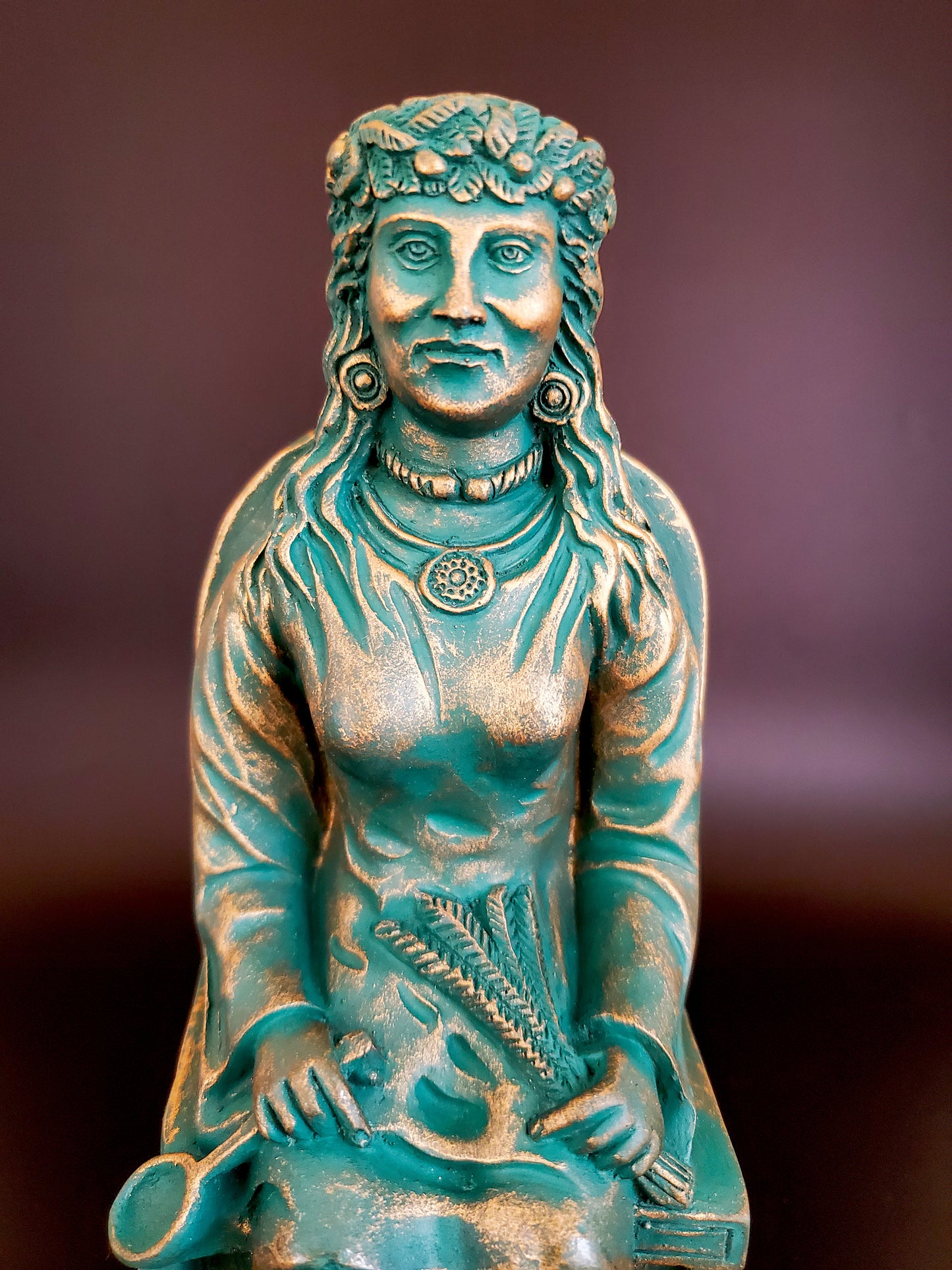 Cerridwen Statue | Celtic Goddess Kerridwin | Handmade Gypsum Stone Statue 8.5"