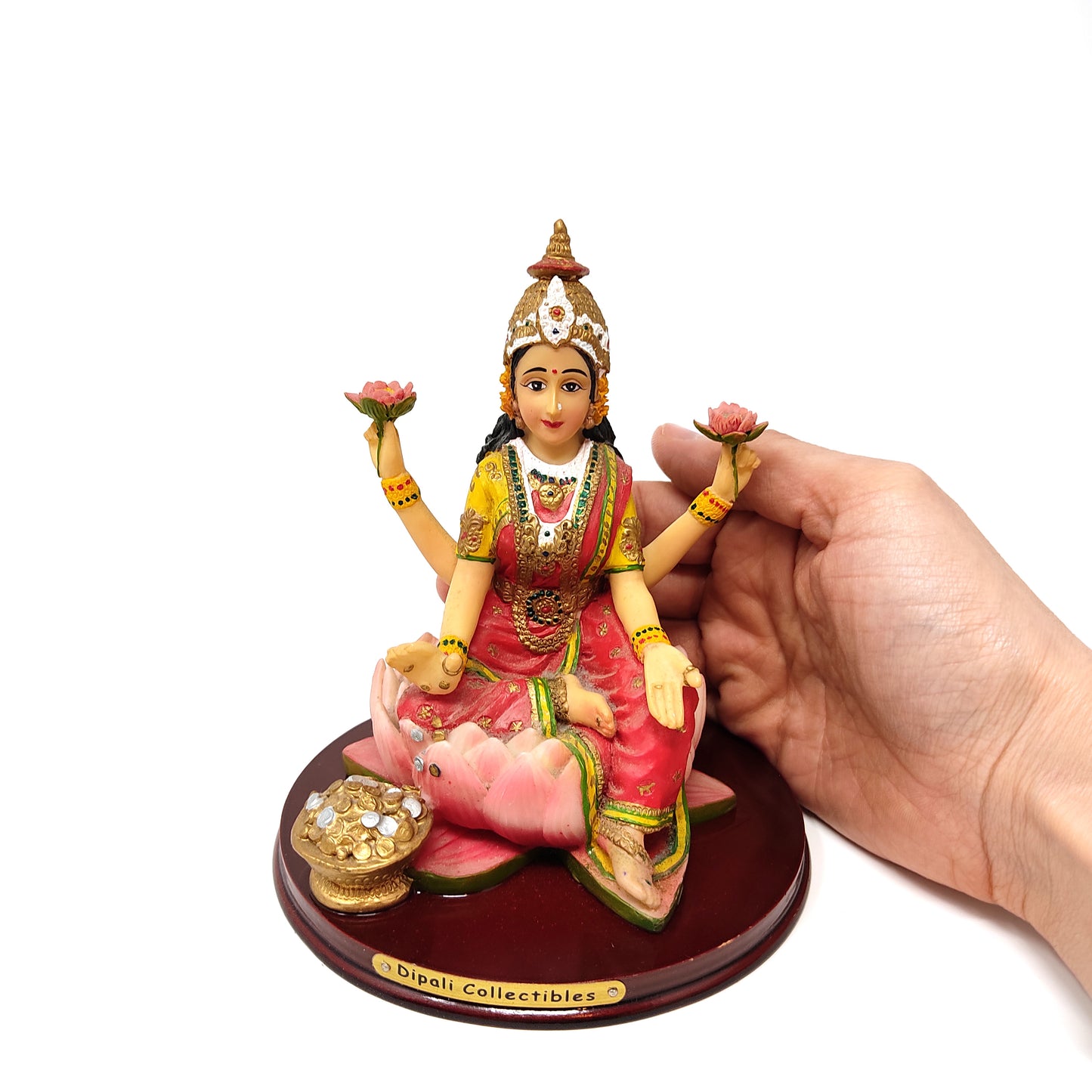 India Goddess Mother Lakshmi Statue Goddess Of Prosperity Figurine Statue 6.25"