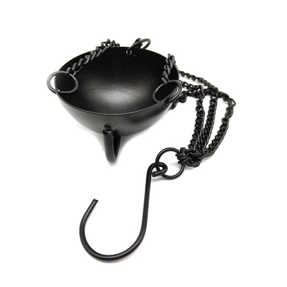 Small Cauldron Burner - Hanging Black Cauldron - Smudging Incense Sage Pot 2.75"