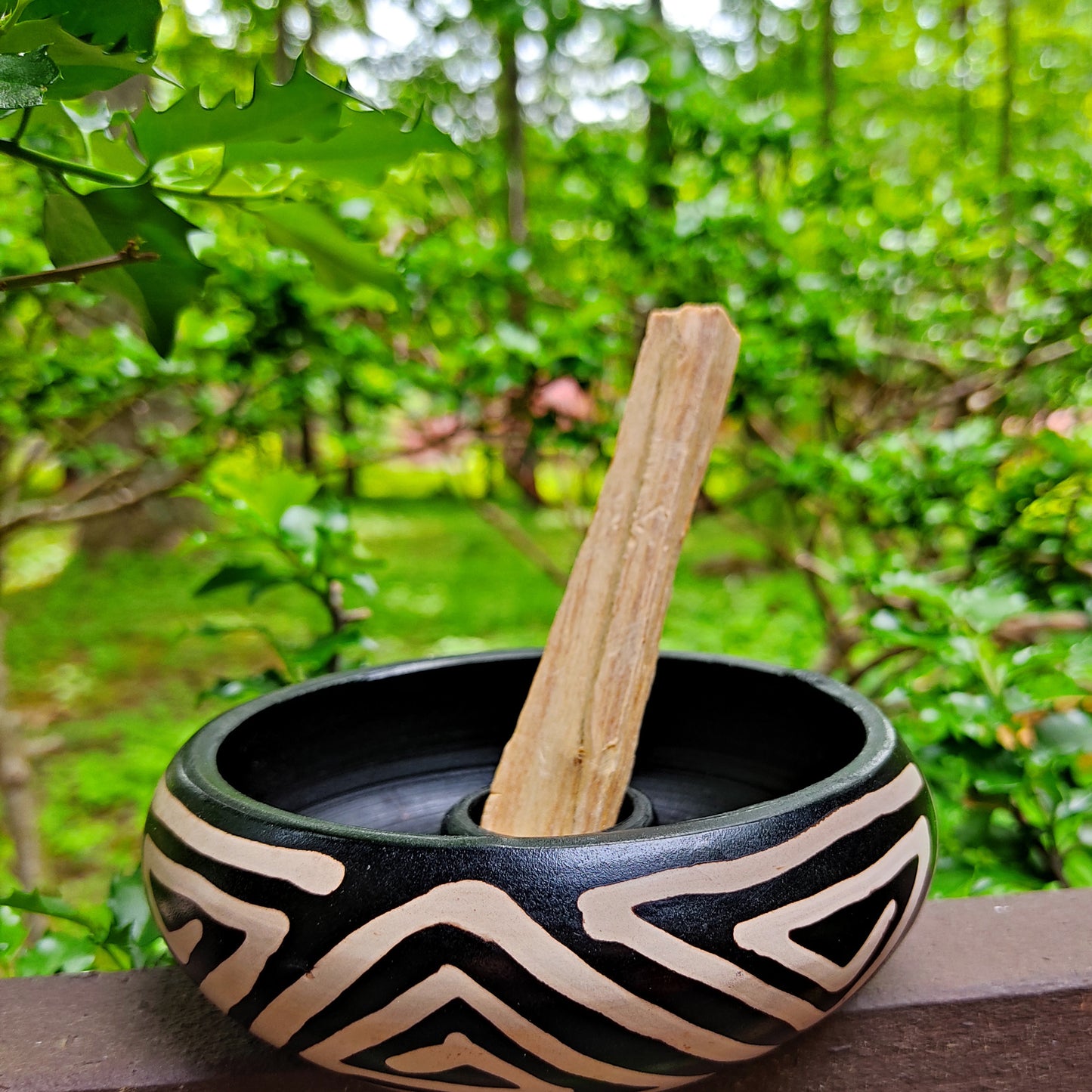 Ceramic Burner Incense Palo Santo Sticks, Cones Peruvian Artisan Burner Holder 5"