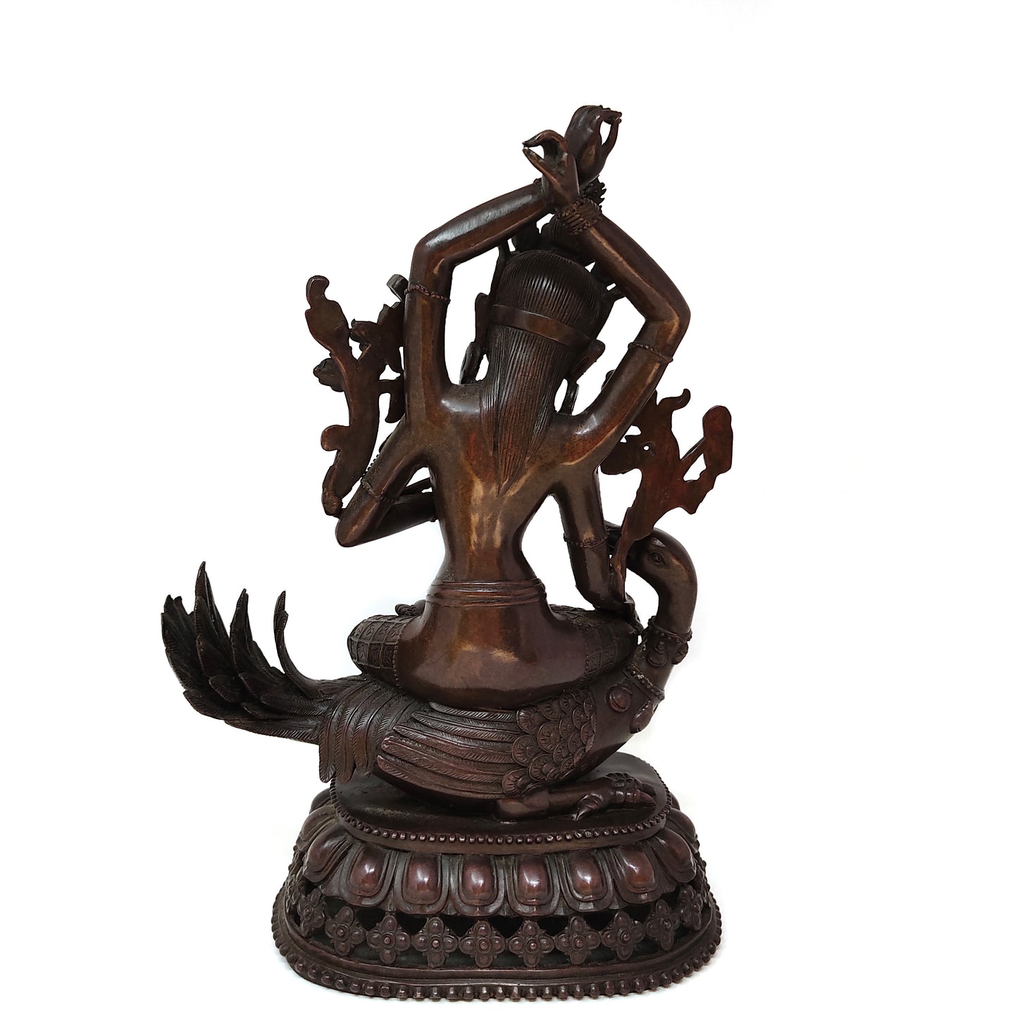 Tibet Buddhism Guan Yin Kwan-yin Bodhisattva Goddess On Duck Buddha Statue