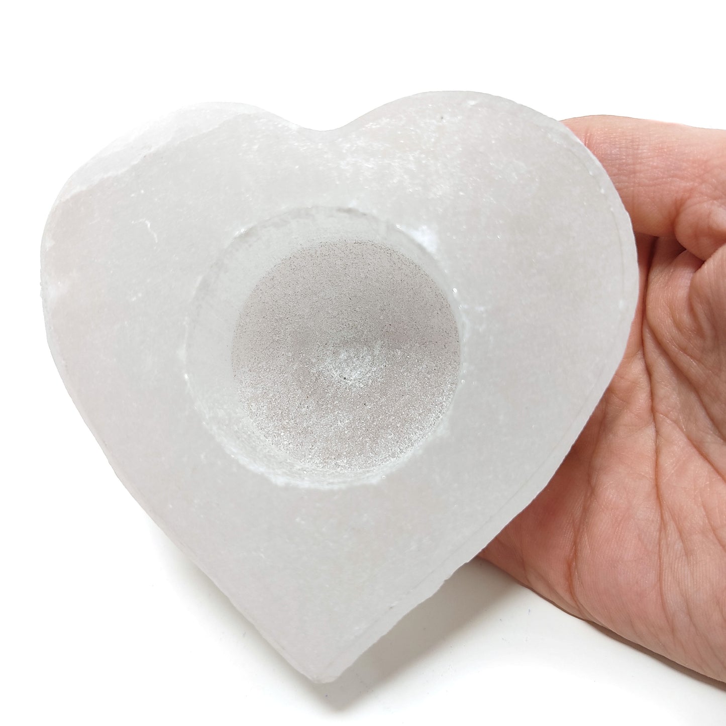 Selenite Heart Gypsum Crystal Tea Light Candle Holder Selenite Home Decor Gift