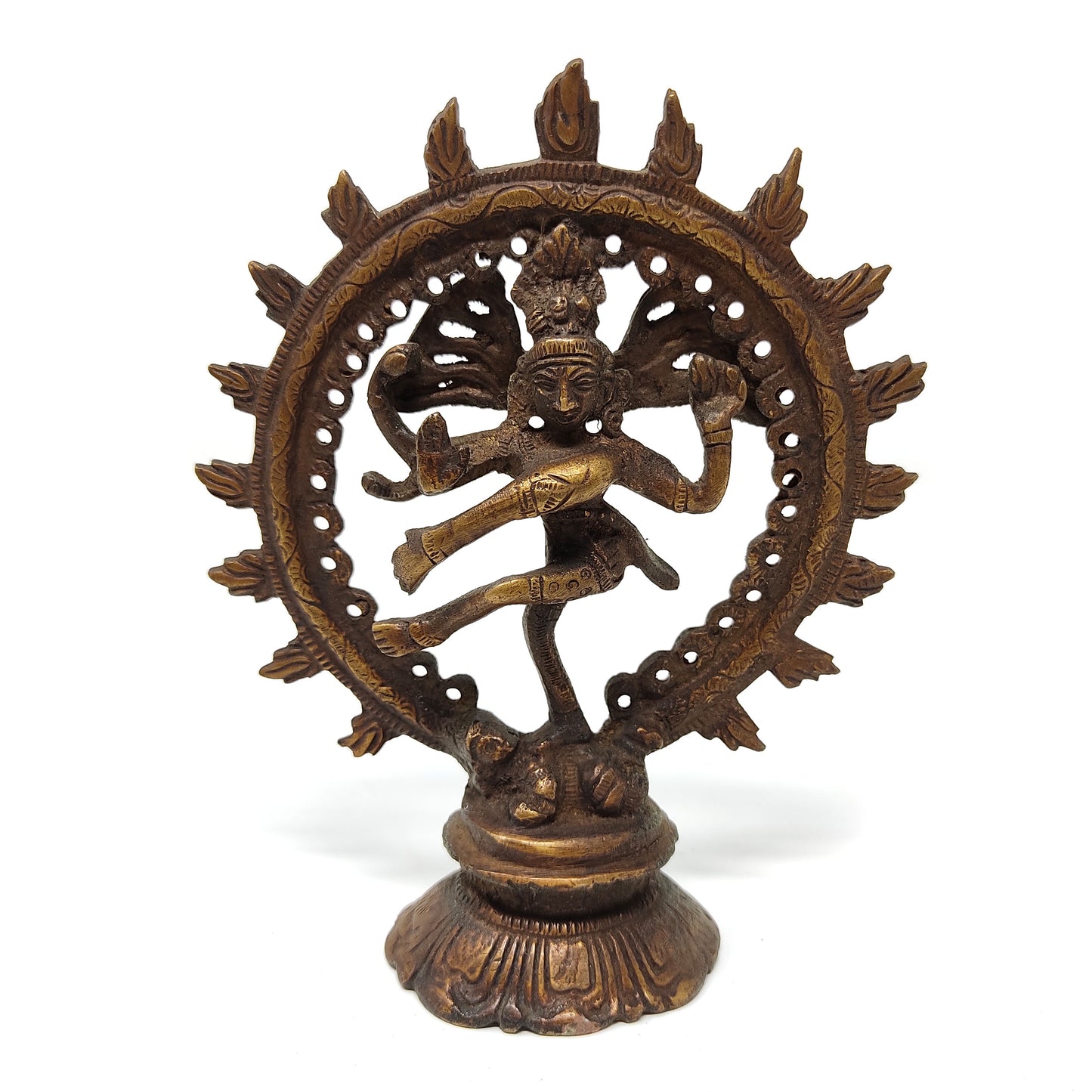 Nataraja Brass Statue Dancing Shiva Nataraj Handmade India God Statue Murti 5.25"