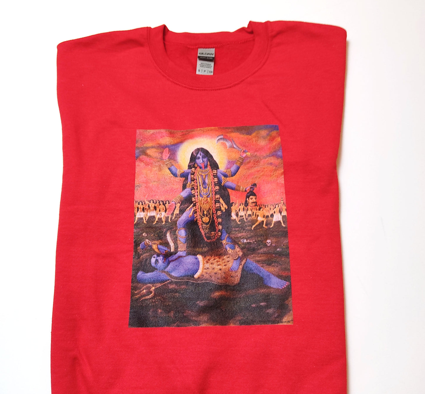 Goddess Kali Shiva Sweatshirt - Original Painting Hindu Gods Gift - Size XL