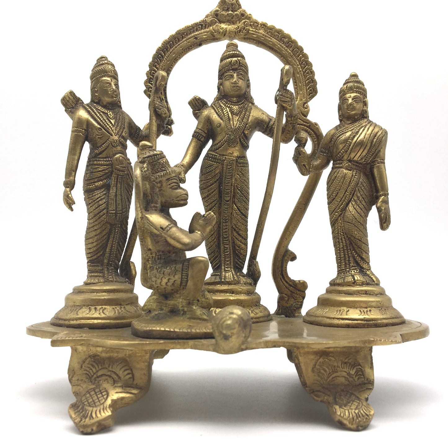 Ramdarbar Handcrafted India Gods Brass Statue Rama Sita Lakshmana Hanuman 7.5" - Montecinos Ethnic