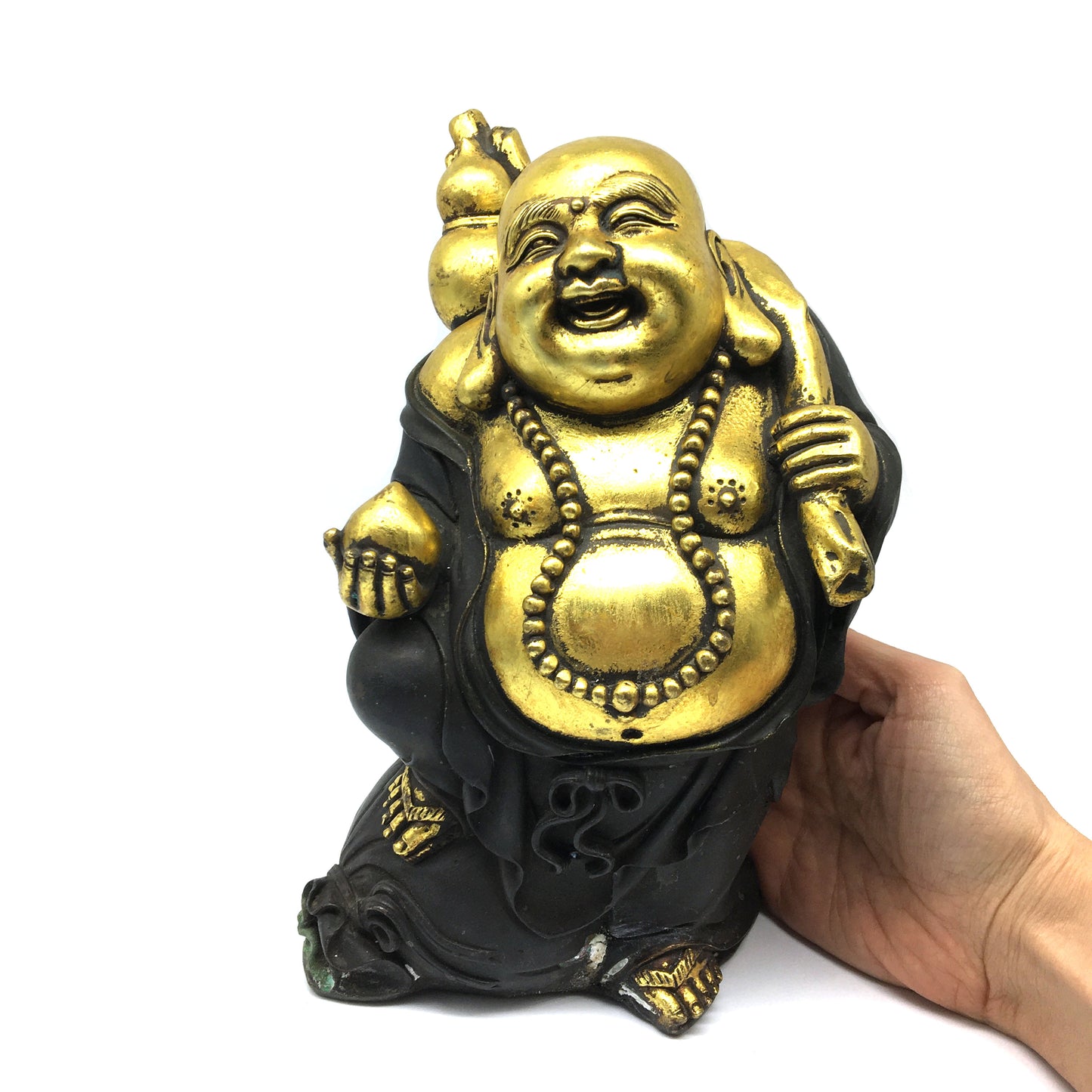Buddhism Happy Laughing Maitreya Buddha Statue Figurine 9" - Vintage New