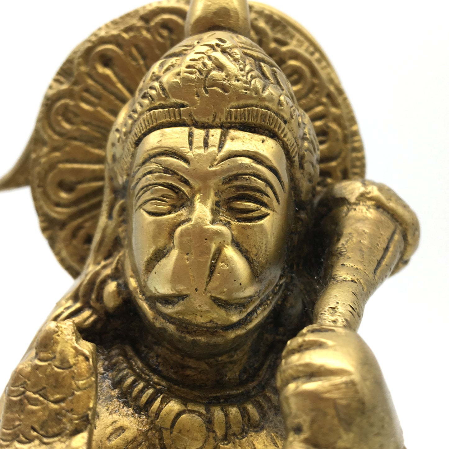 Handcrafted Brass Lord Hanuman Hanumanji Murti Deity Statue 5.1" - Monkey God - Montecinos Ethnic