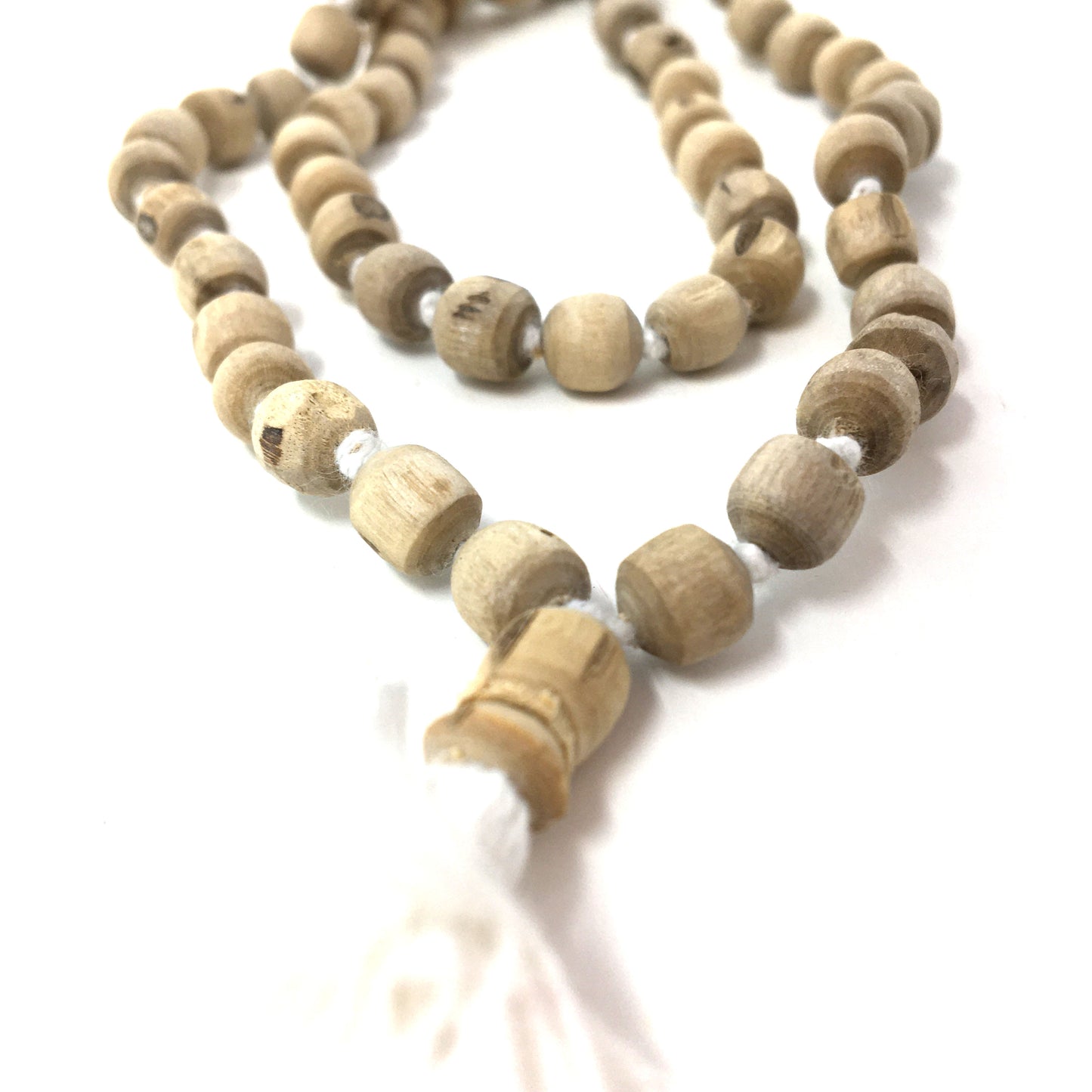 19" Japa Mala Beads - India Tulsi Tulasi- 108 Handcrafted Knotted Prayer Beads