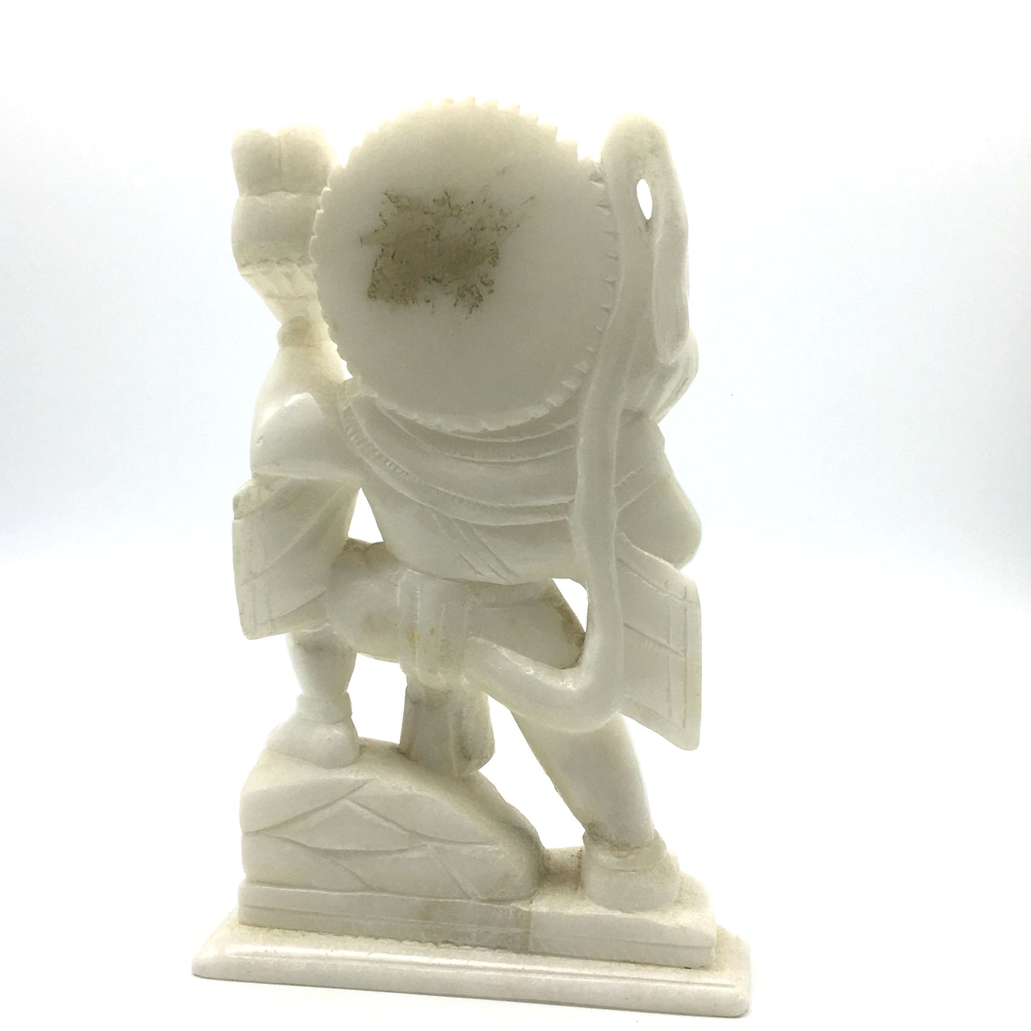 Handcrafted Pure White Marble Lord Hanuman Idol Murti Statue 8.2" - Monkey God - Montecinos Ethnic