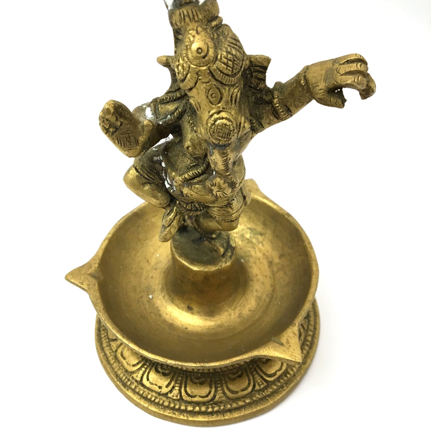Hanging Brass Diya Aarti Deepak Handmade Lamp Puja Offering -Dancing Ganesh