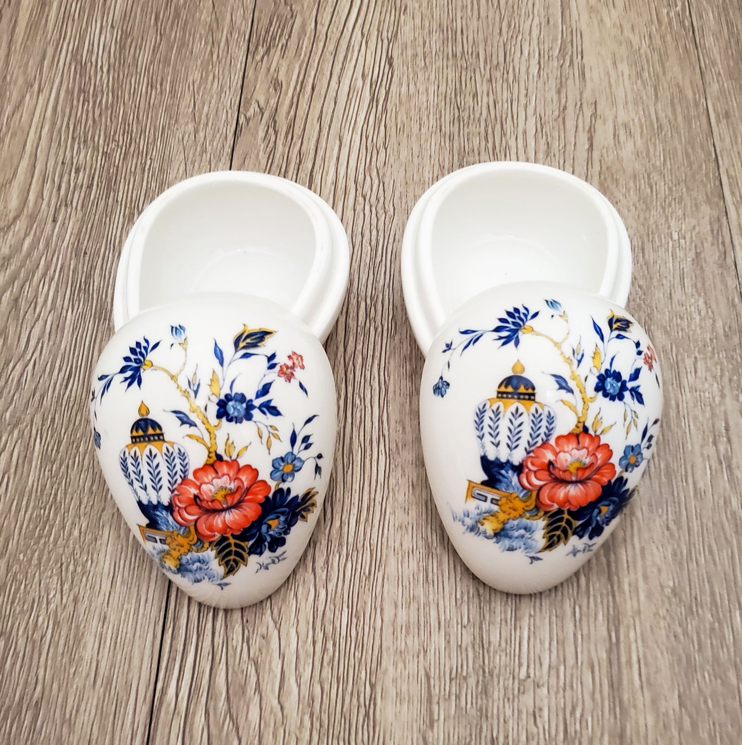 Crown Staffordshire "Penang" Decorative Eggs Trinket Fine Bone China – Vintage Porcelain Collectible Home Decor