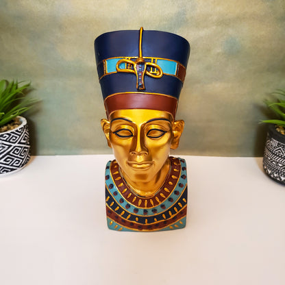 Vintage Large Egyptian Queen Nefertiti Bust Statue - 9.25" Height