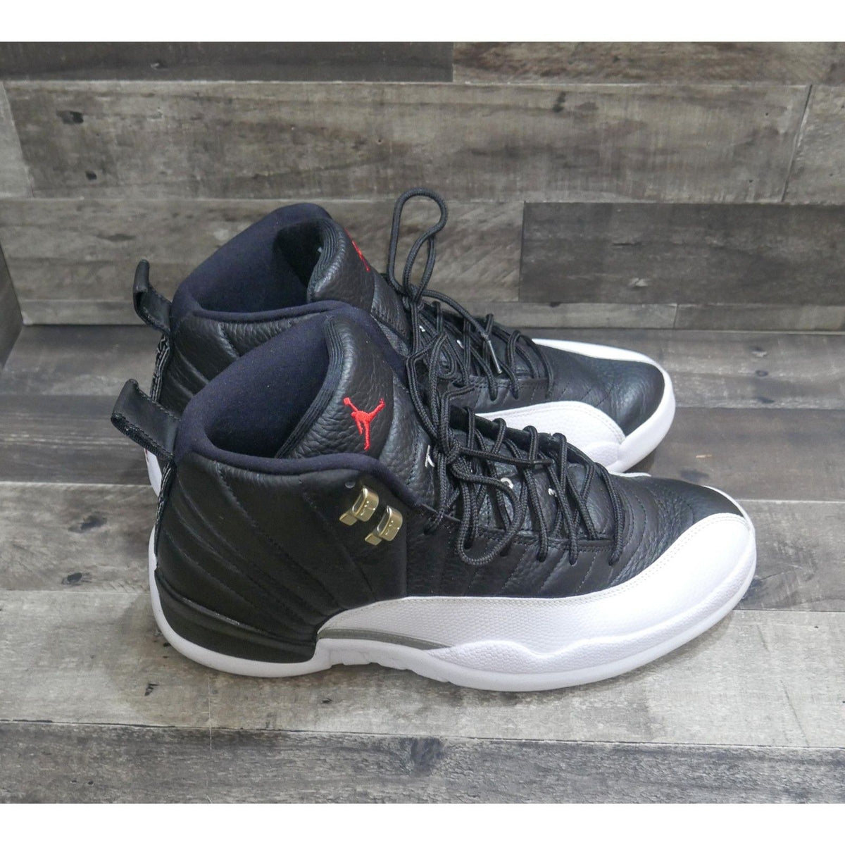 Nike Air Jordan 12 Retro Playoff Black White Red Leather Mens Size 12 CT8013-006