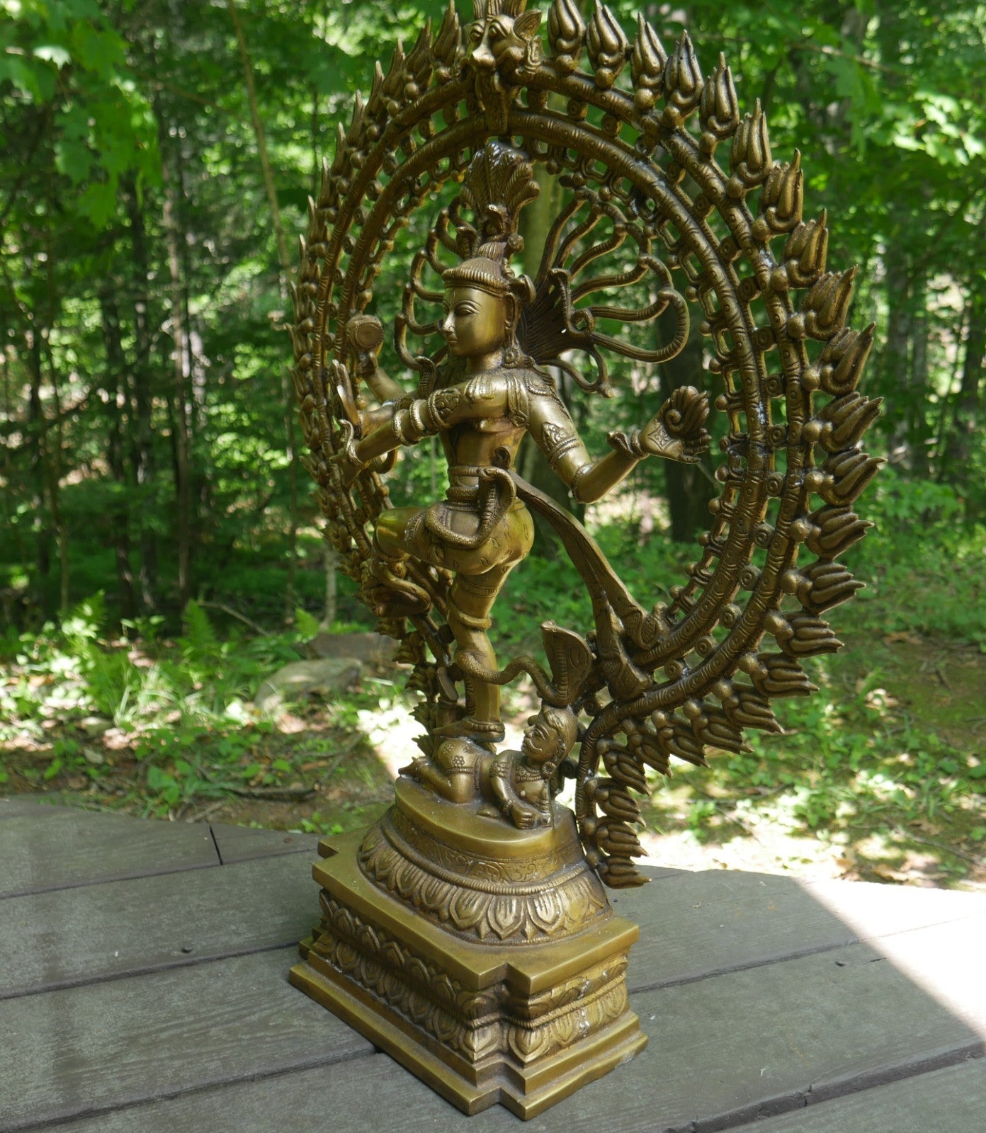 Large Temple Quality Solid Brass Hindu Dancing God Shiva Nataraja Statue 27.5"