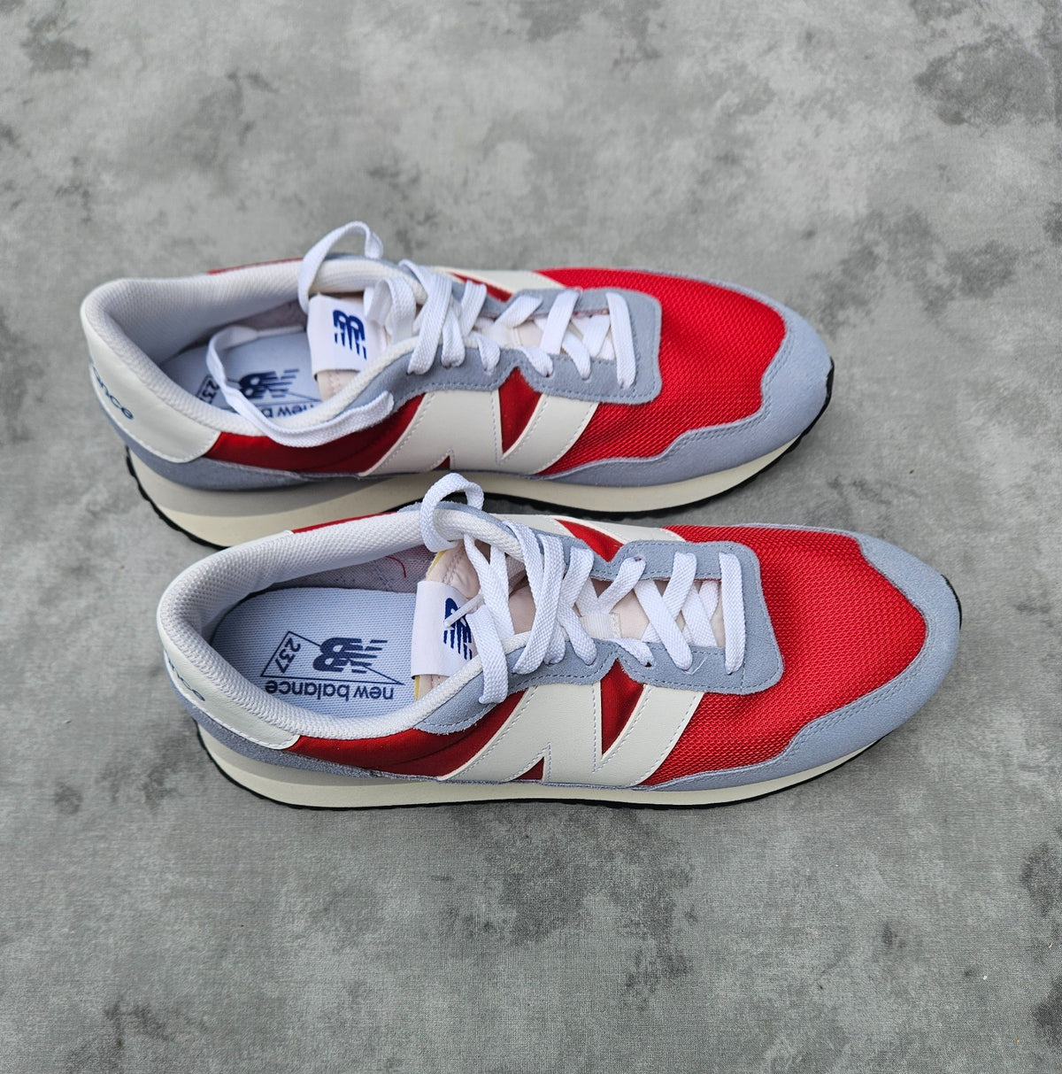 New Balance 237  Mens Size 12 Shoes Red Blue Grey Retro Sneakers