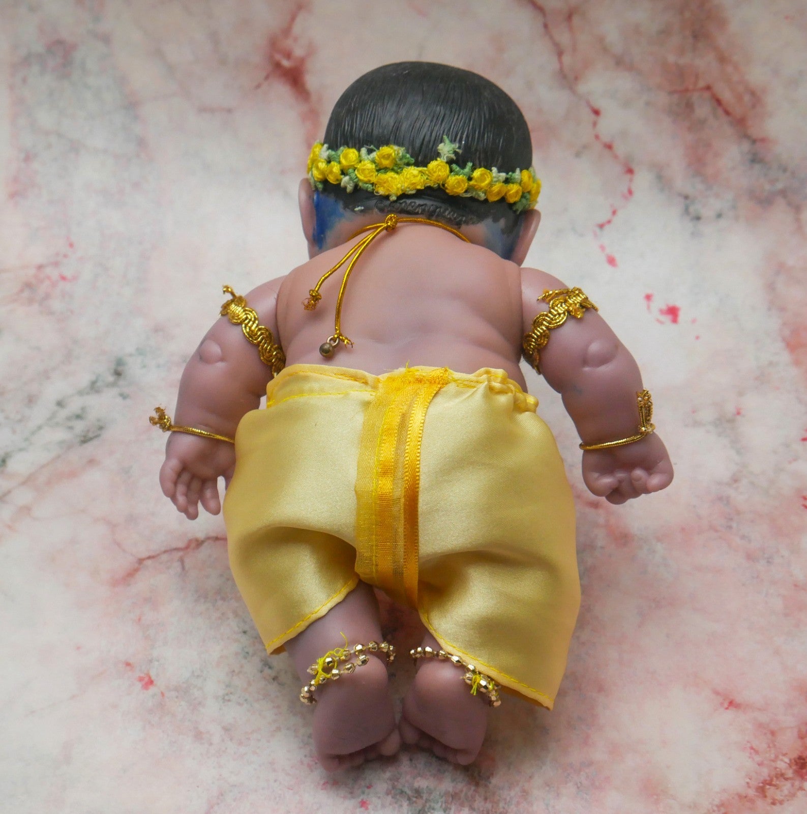 Adorable Hand-crafted Soft Vinyl Chubby Nandalal Gopala  Baby Krishna Doll 7"