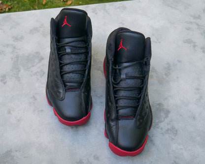 Nike Air Jordan 13 Retro Dirty Bred Black Red Men Sneaker size 12 - 414571-003