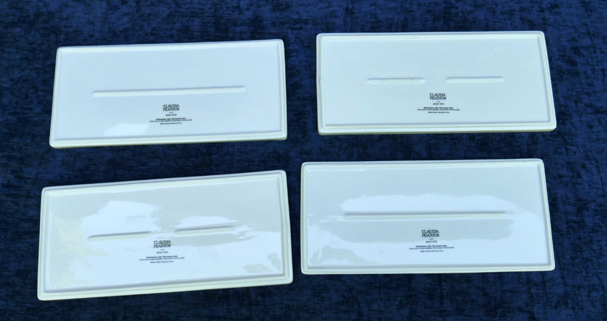 4 Claudia Pearson for West Elm Dachshund Wiener Dog Rectangular Appetizer Plates