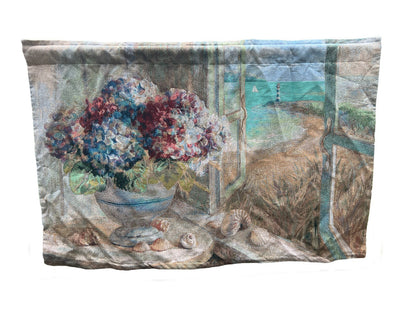 Danhui Nai Coastal Hydrangea Woven Tapestry Wall Hanging 53"x35" Made USA