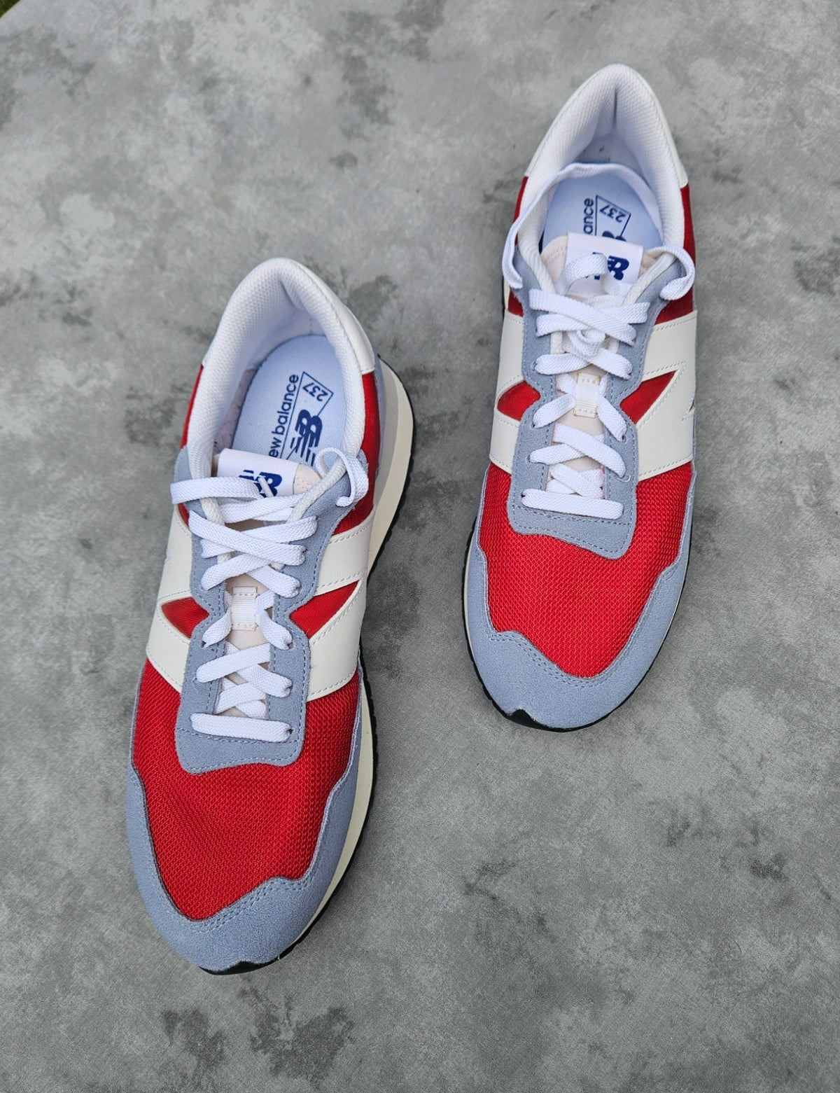 New Balance 237  Mens Size 12 Shoes Red Blue Grey Retro Sneakers