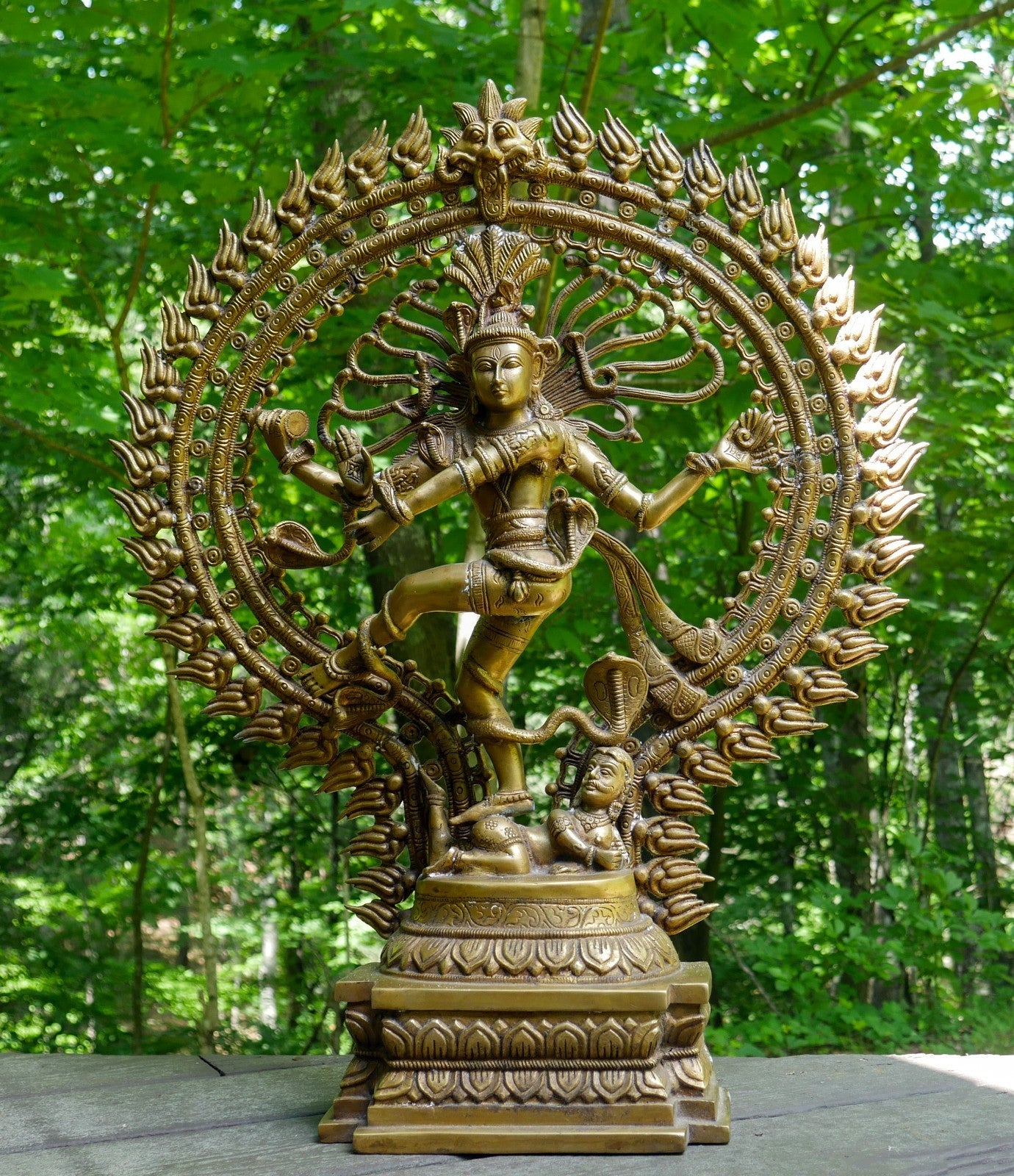 Large Temple Quality Solid Brass Hindu Dancing God Shiva Nataraja Statue 27.5"