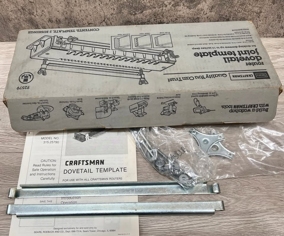 CRAFTSMAN Router Dovetail Joint Template Kit for Drawers 92579 USA