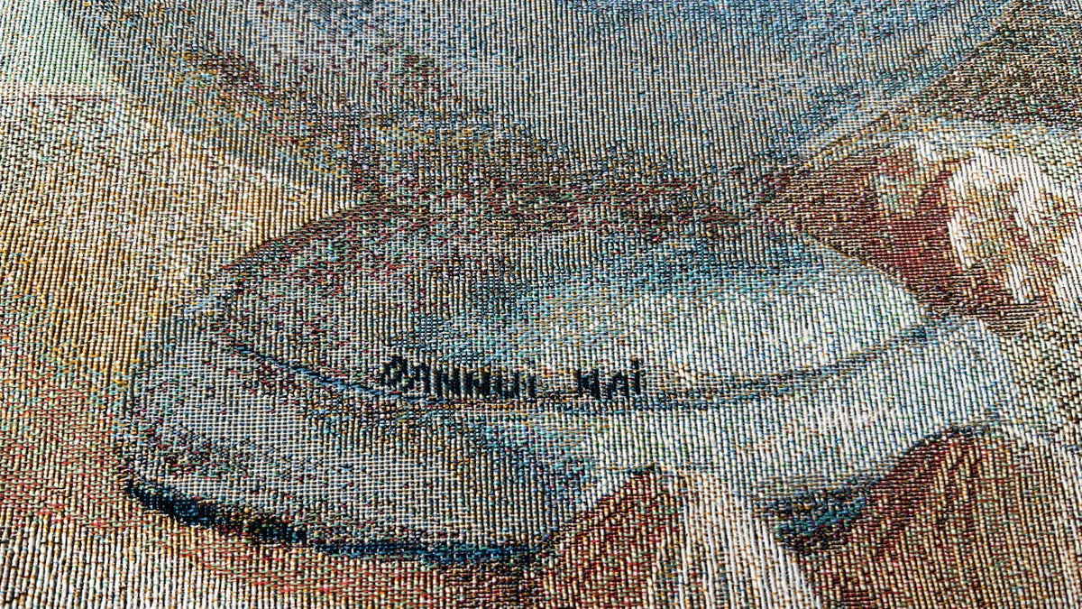 Danhui Nai Coastal Hydrangea Woven Tapestry Wall Hanging 53"x35" Made USA