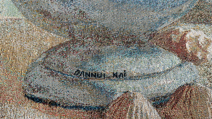 Danhui Nai Coastal Hydrangea Woven Tapestry Wall Hanging 53"x35" Made USA