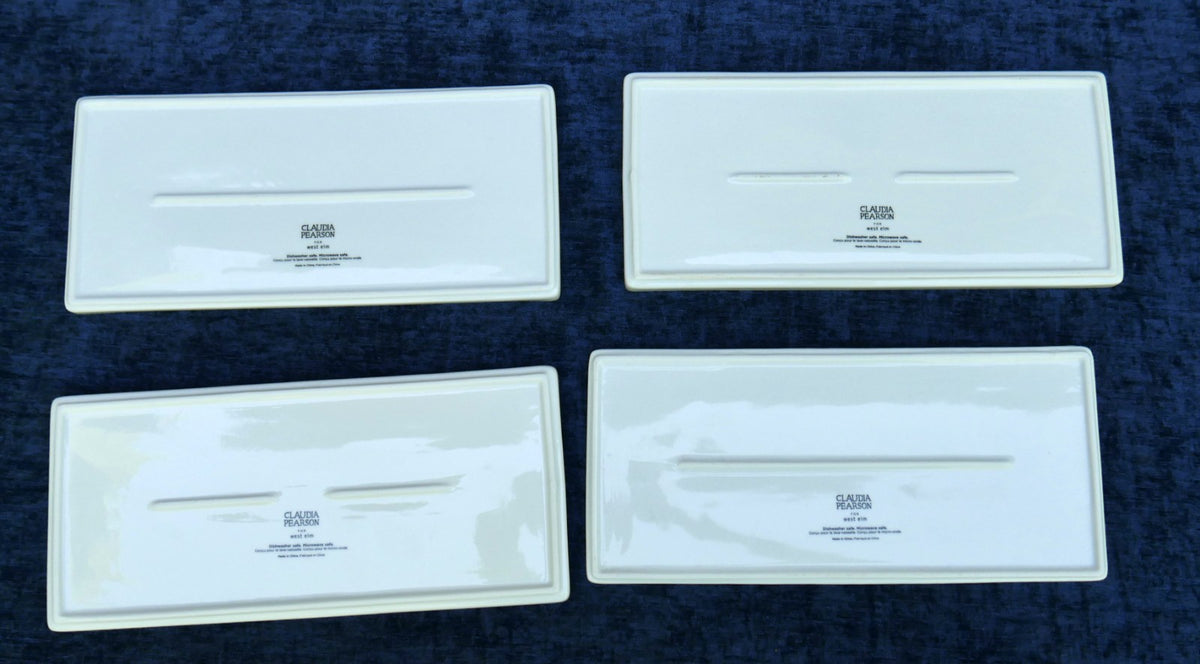 4 Claudia Pearson for West Elm Dachshund Wiener Dog Rectangular Appetizer Plates