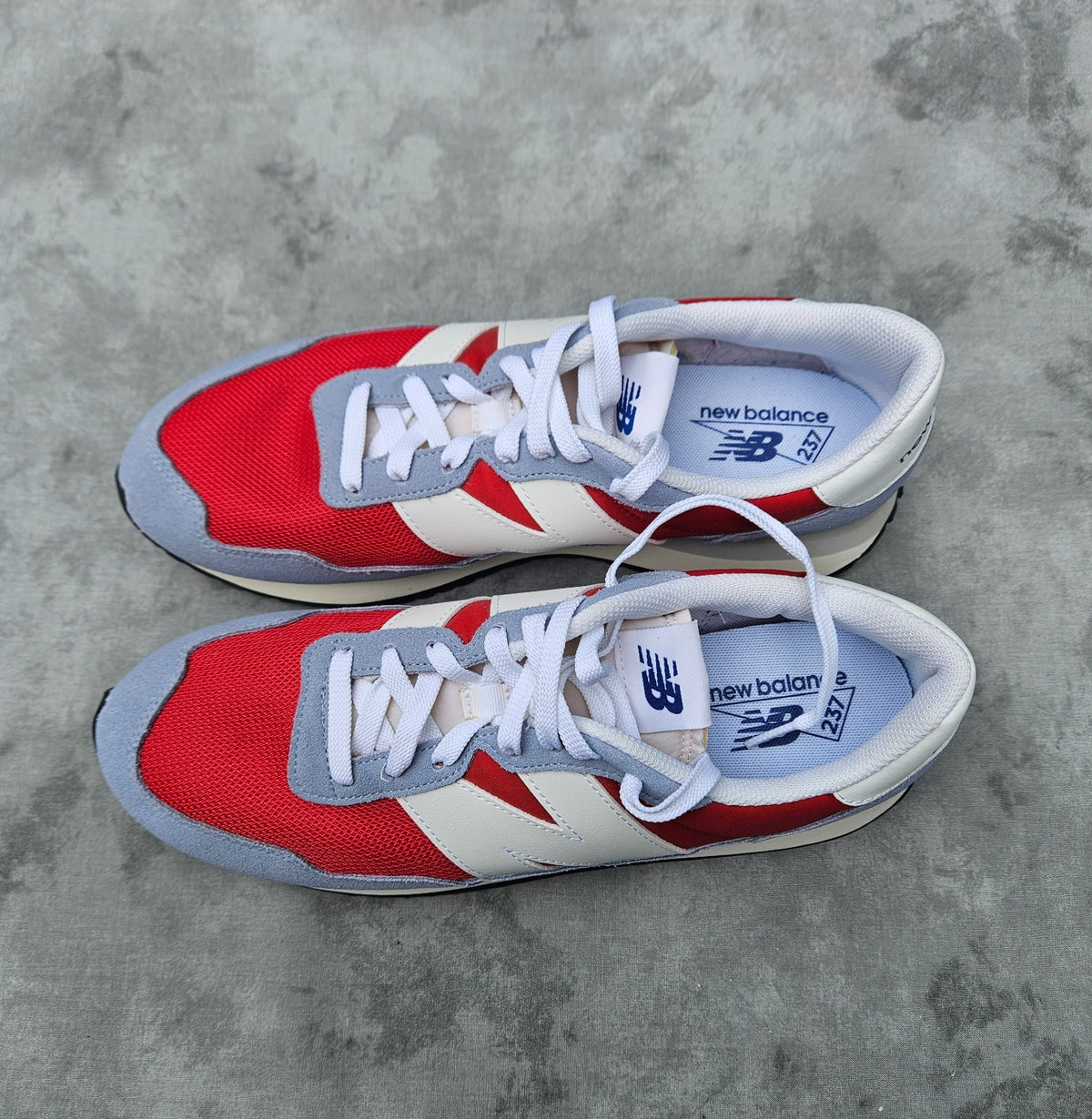New Balance 237  Mens Size 12 Shoes Red Blue Grey Retro Sneakers