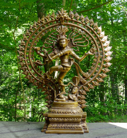 Large Temple Quality Solid Brass Hindu Dancing God Shiva Nataraja Statue 27.5"