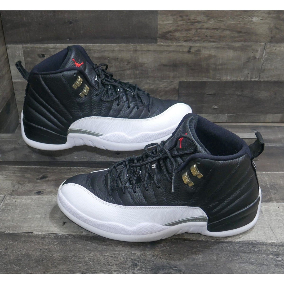 Nike Air Jordan 12 Retro Playoff Black White Red Leather Mens Size 12 CT8013-006