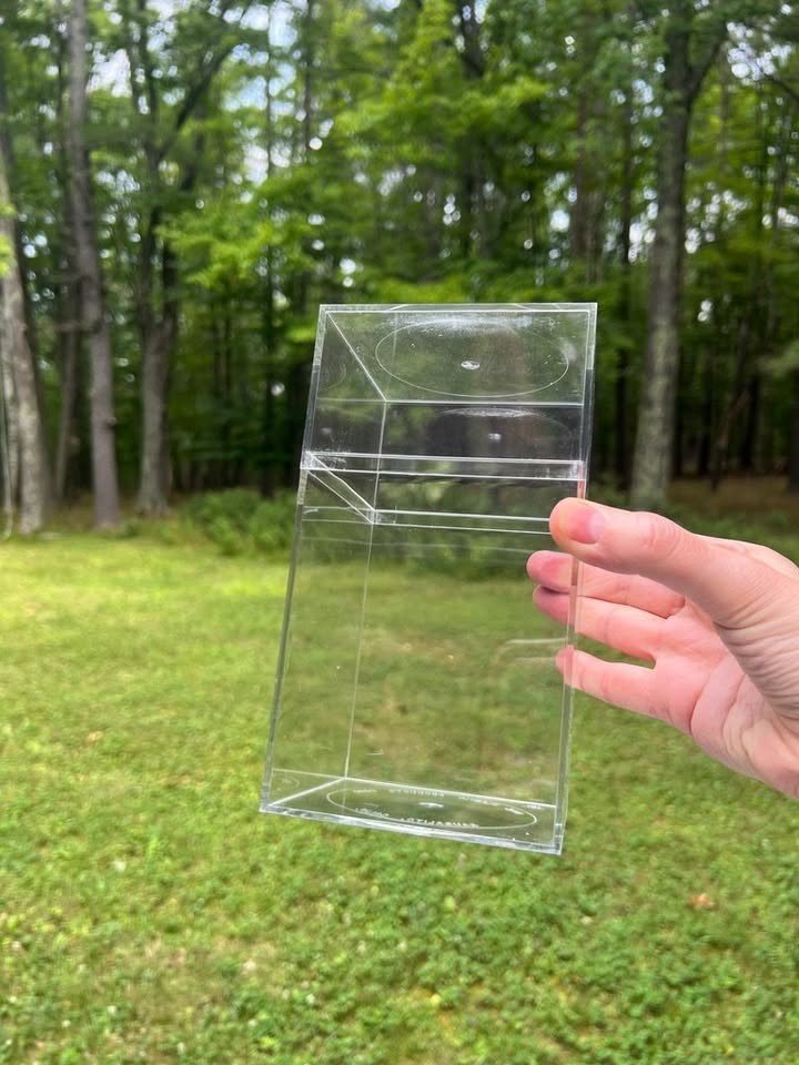 Lot of 5 - Clear Acrylic Plastic Display Boxes Containers Cases 4” x 4” x 7.25”
