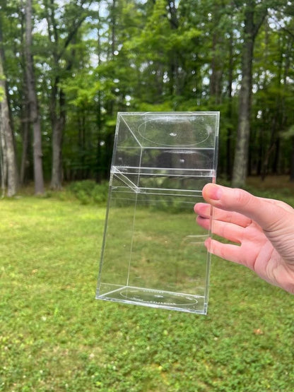 Lot of 5 - Clear Acrylic Plastic Display Boxes Containers Cases 4” x 4” x 7.25”