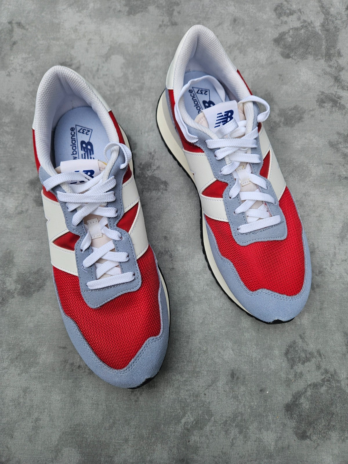 New Balance 237  Mens Size 12 Shoes Red Blue Grey Retro Sneakers