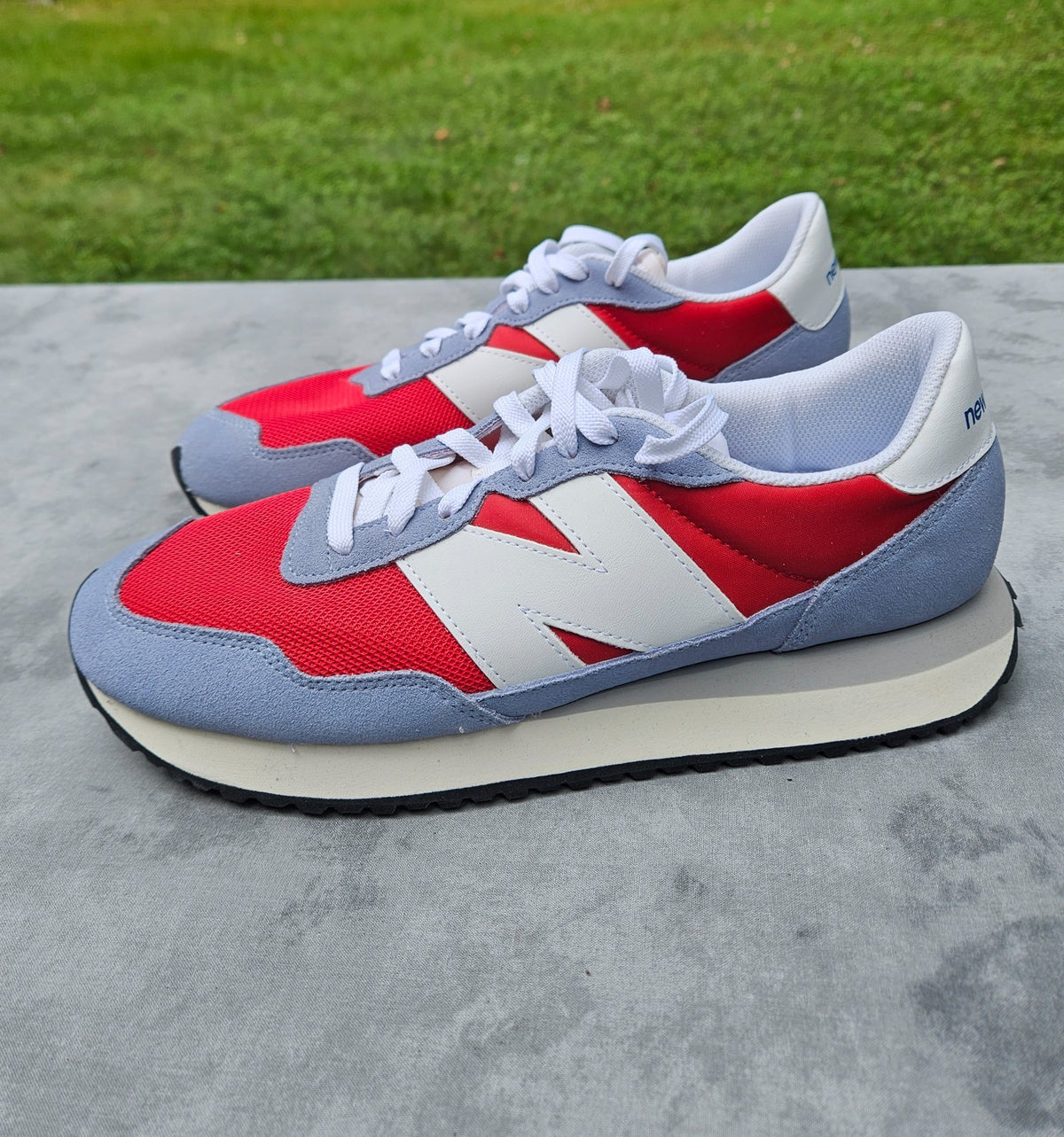 New Balance 237  Mens Size 12 Shoes Red Blue Grey Retro Sneakers