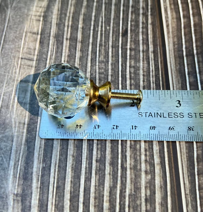 Ornate Vintage Brass Handles & Crystal Drawer Cabinet Knobs – Hardware Lot