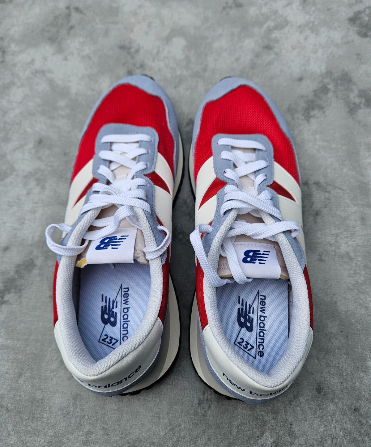 New Balance 237  Mens Size 12 Shoes Red Blue Grey Retro Sneakers