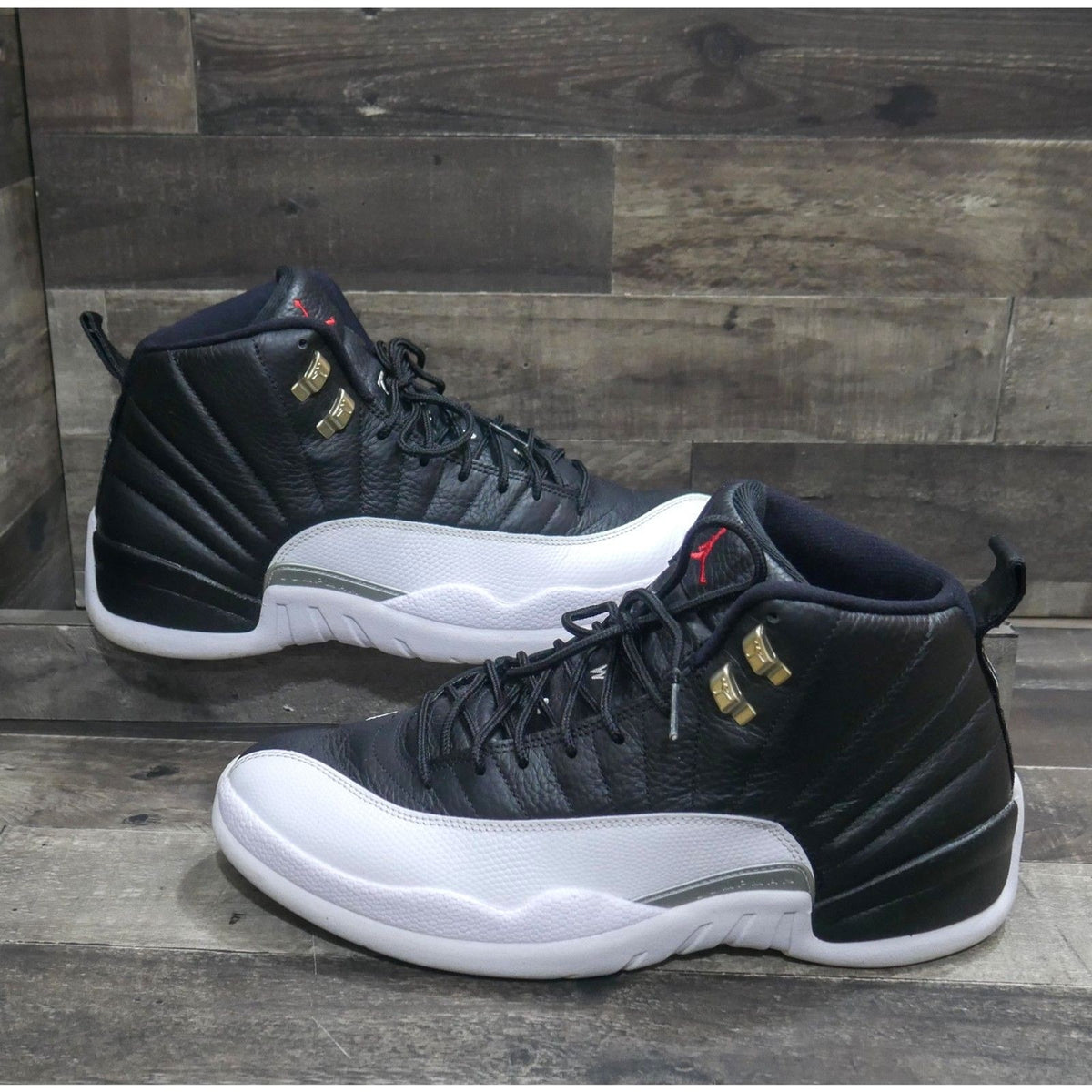 Nike Air Jordan 12 Retro Playoff Black White Red Leather Mens Size 12 CT8013-006