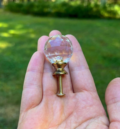 Ornate Vintage Brass Handles & Crystal Drawer Cabinet Knobs – Hardware Lot