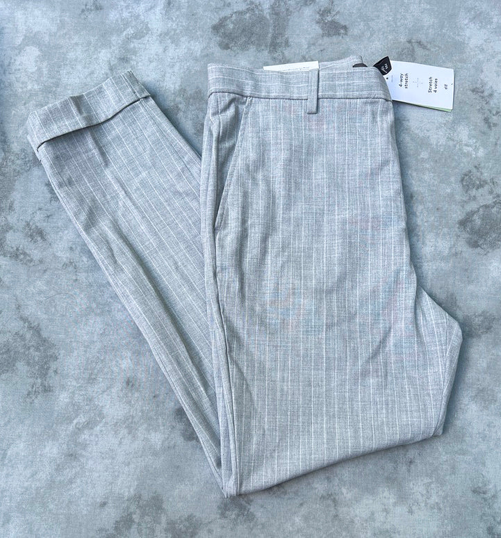 H&M Men's Skinny Fit Cropped Dress Pants Gray Plaid 4-Way Stretch Size 32 NWT - facebook markeplace