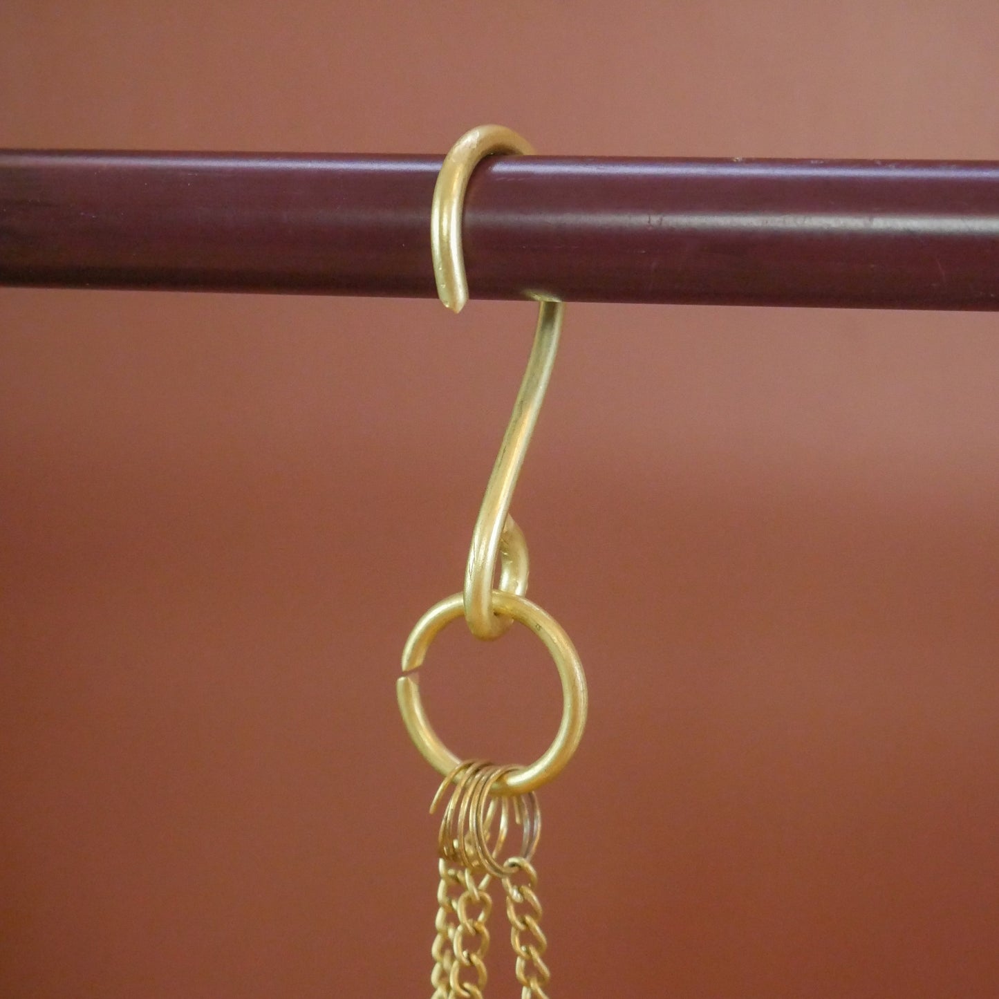 Golden Hanging Incense Burner  | Handmade Brass Incense Holder With Tray 4.5"