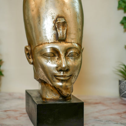 Head of Osiris Vintage Statue Sculpture | Unique Egyptian King Osiris Home Decor 20.5"
