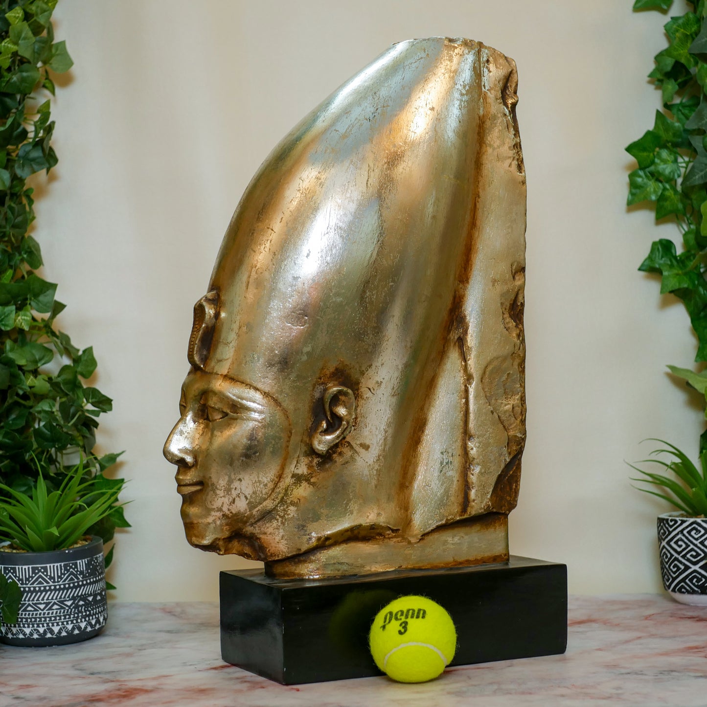 Head of Osiris Vintage Statue Sculpture | Unique Egyptian King Osiris Home Decor 20.5"