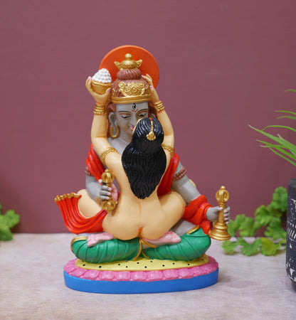 Shiva Shakti Statue | Tantric Union Ganges Clay Handmade Yab Yum Buddha Statue 8"